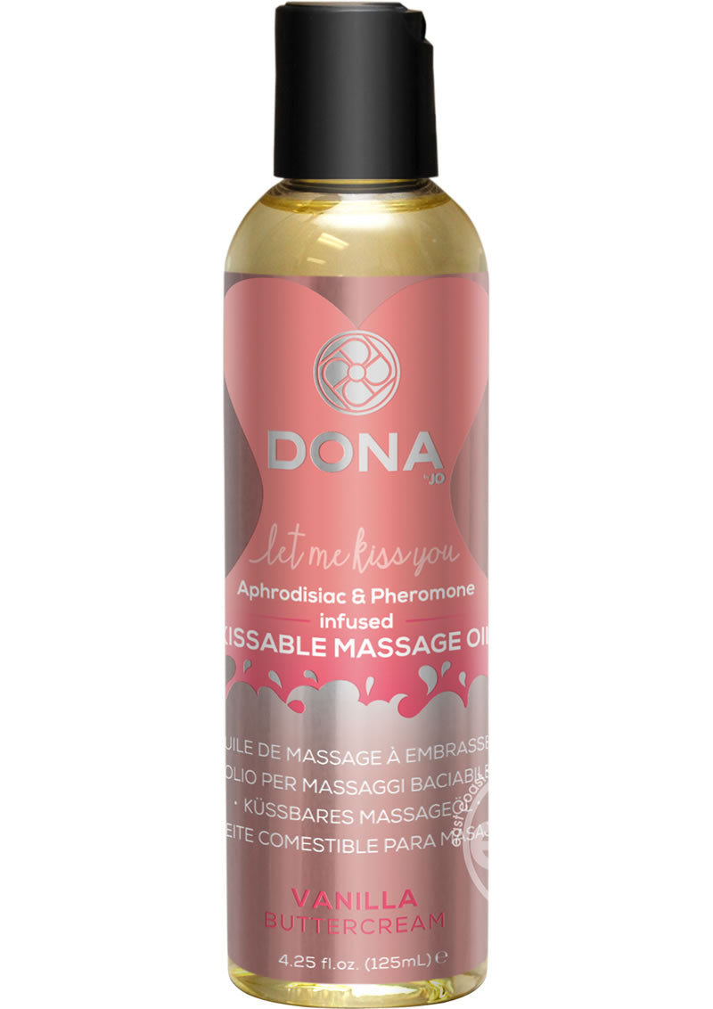 Dona Aphrodisiac & Pheromone Infused Kissable Massage Oil Vanilla Buttercream 3.75oz