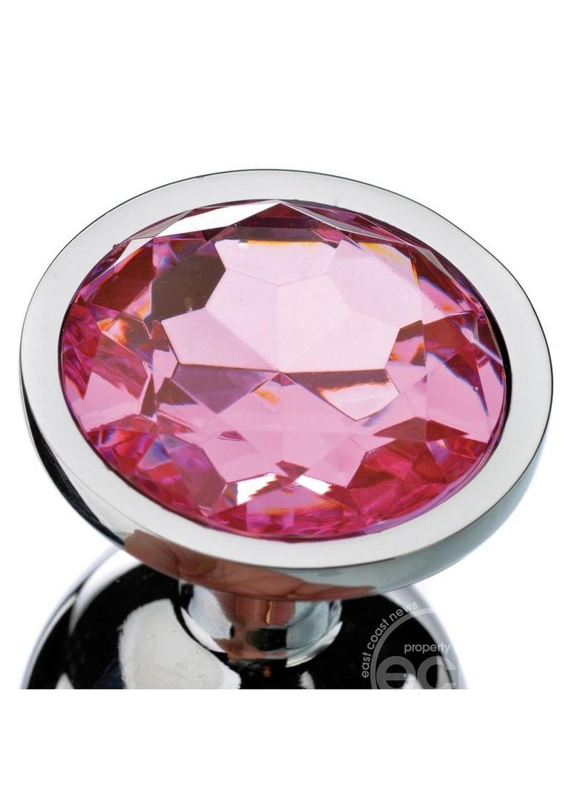 Adam & Eve Pink Gem Aluminum Anal Plug - Large - Pink