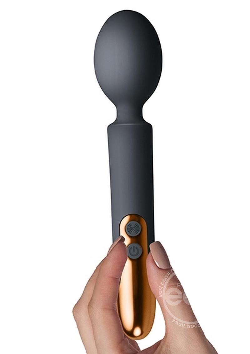 Oriel Rechargeable Silicone Wand Massager - Black