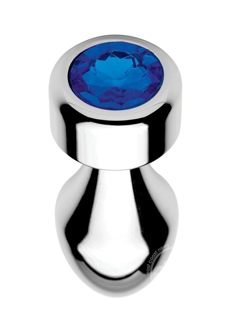 Booty Sparks Weighted Base Aluminum Plug Gem - Small - Blue