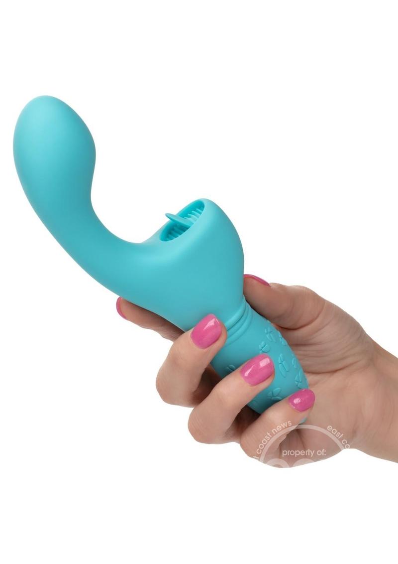 Rechargeable Butterfly Kiss Silicone Clitoral Flicker Vibrator - Blue