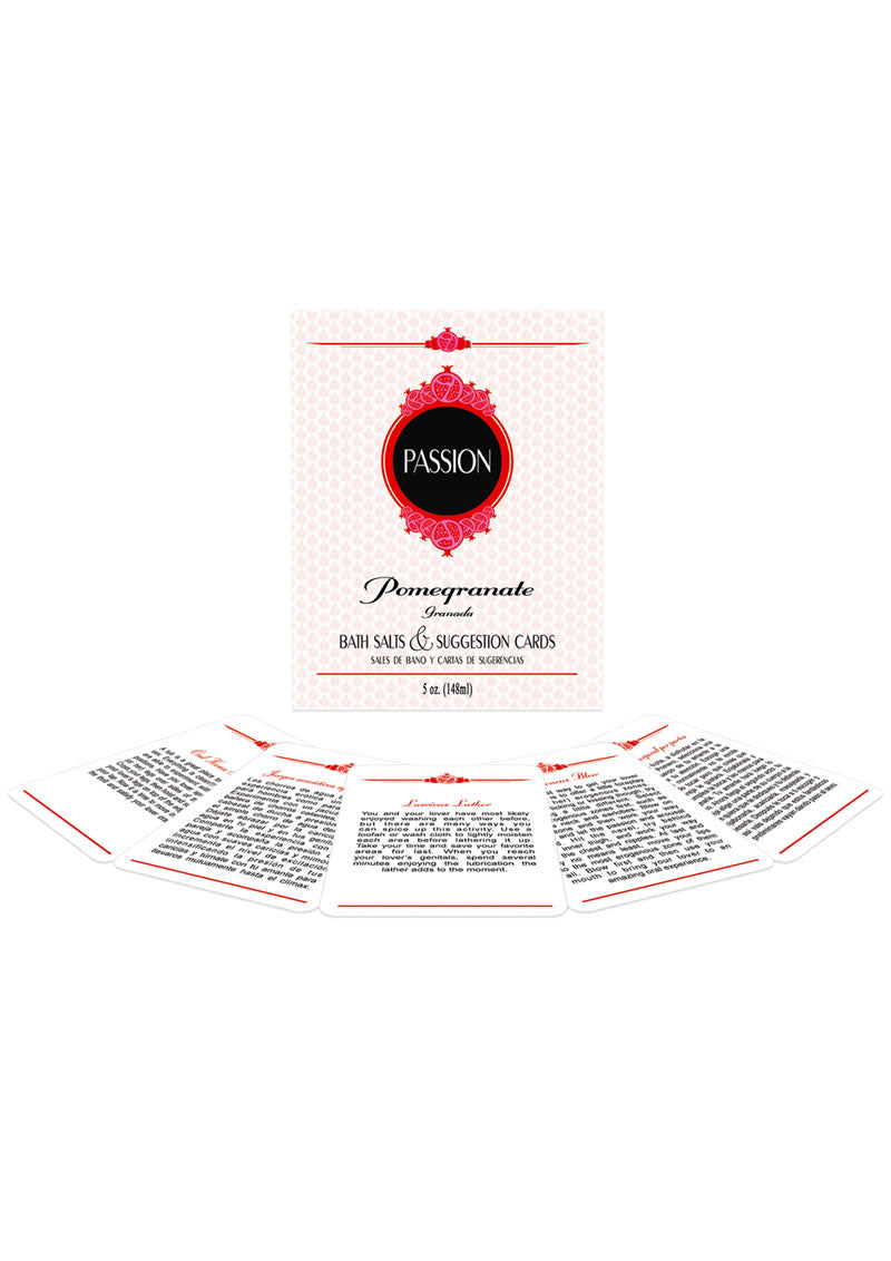 Passion Bath Set - Pomegranate Scented Bath Salts with Suggestion Cards