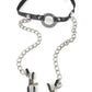 Fetish Fantasy O-Ring Gag with Nipple Clamps - Black