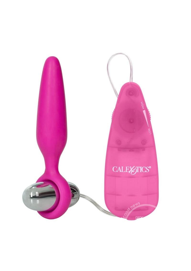 Booty Call Booty Glider Silicone Vibrating Butt Plug with Remote Control - Pink