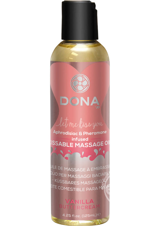 Dona Aphrodisiac & Pheromone Infused Kissable Massage Oil Vanilla Buttercream 3.75oz