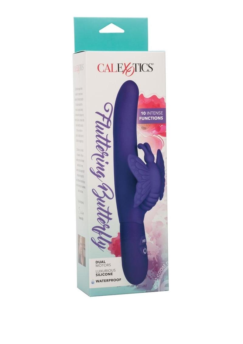 Fluttering Butterfly Silicone Rabbit Vibrator - Purple