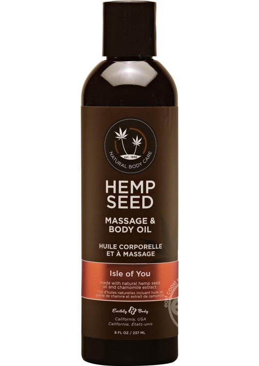 Earthly Body Hemp Seed Massage and Body Oil Isle of You 8oz