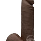 The D Perfect D Ultraskyn Dildo with Balls 8in - Chocolate
