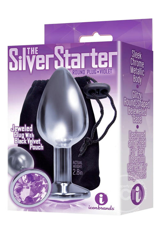 The 9's - The Silver Starter Bejeweled Heart Stainless Steel Plug - Violet