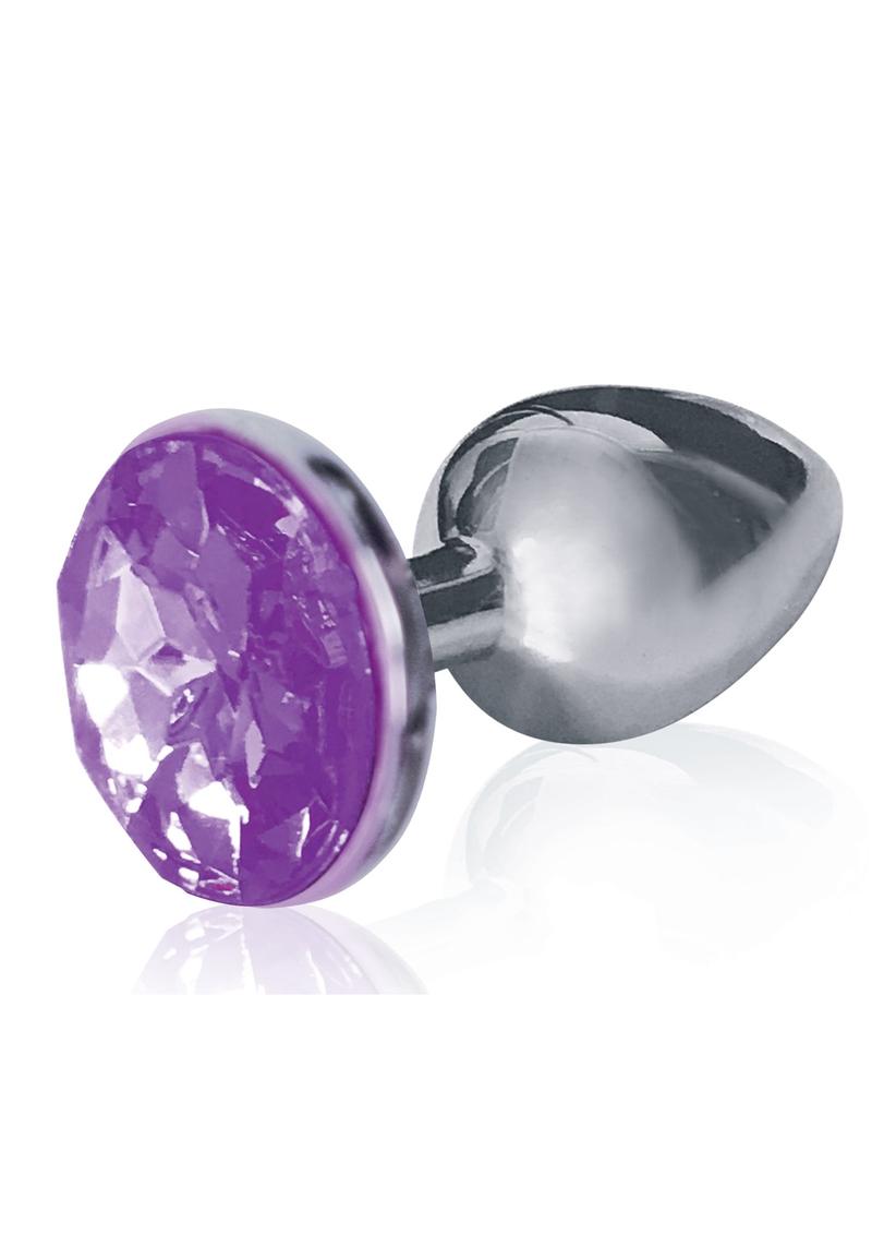 The 9's - The Silver Starter Bejeweled Heart Stainless Steel Plug - Violet