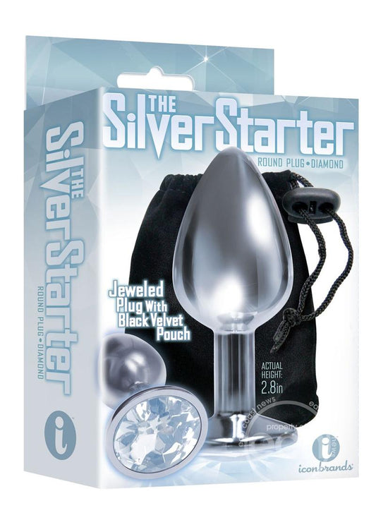 The 9's - The Silver Starter Bejeweled Stainless Steel Plug - Diamond