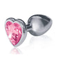 The 9's - The Silver Starter Bejeweled Heart Stainless Steel Plug - Pink