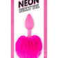 Neon Bunny Tail SIlicone Anal Plug - Pink