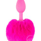 Neon Bunny Tail SIlicone Anal Plug - Pink