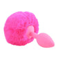 Neon Bunny Tail SIlicone Anal Plug - Pink