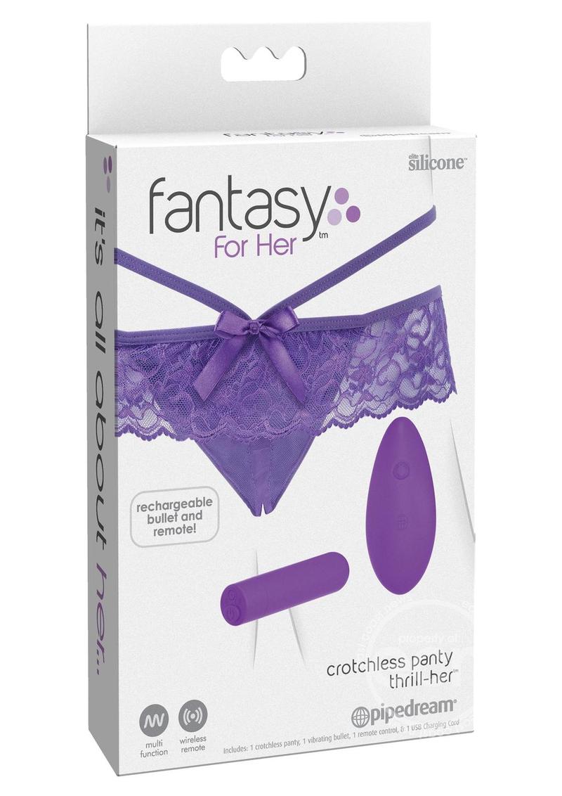 Fantasy Fore Her Thrill Her Crotchless Panty Vibe - Purple