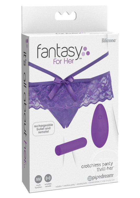 Fantasy Fore Her Thrill Her Crotchless Panty Vibe - Purple