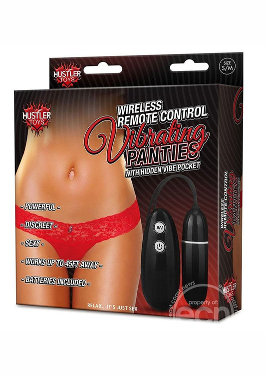Wireless Remote Control Vibrating Panties Panty Vibe - Small/Medium - Red