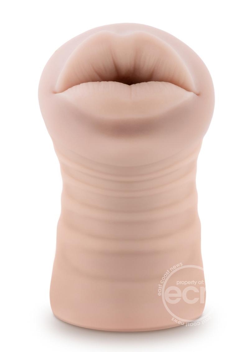 M for Men Angie Vibrating Masturbator with Bullet - Mouth - Vanilla