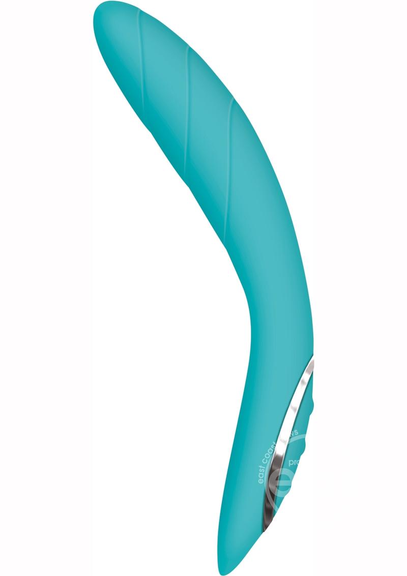 Adam & Eve The G-Gasm Curve Rechargeable Silicone Vibrator - Aqua