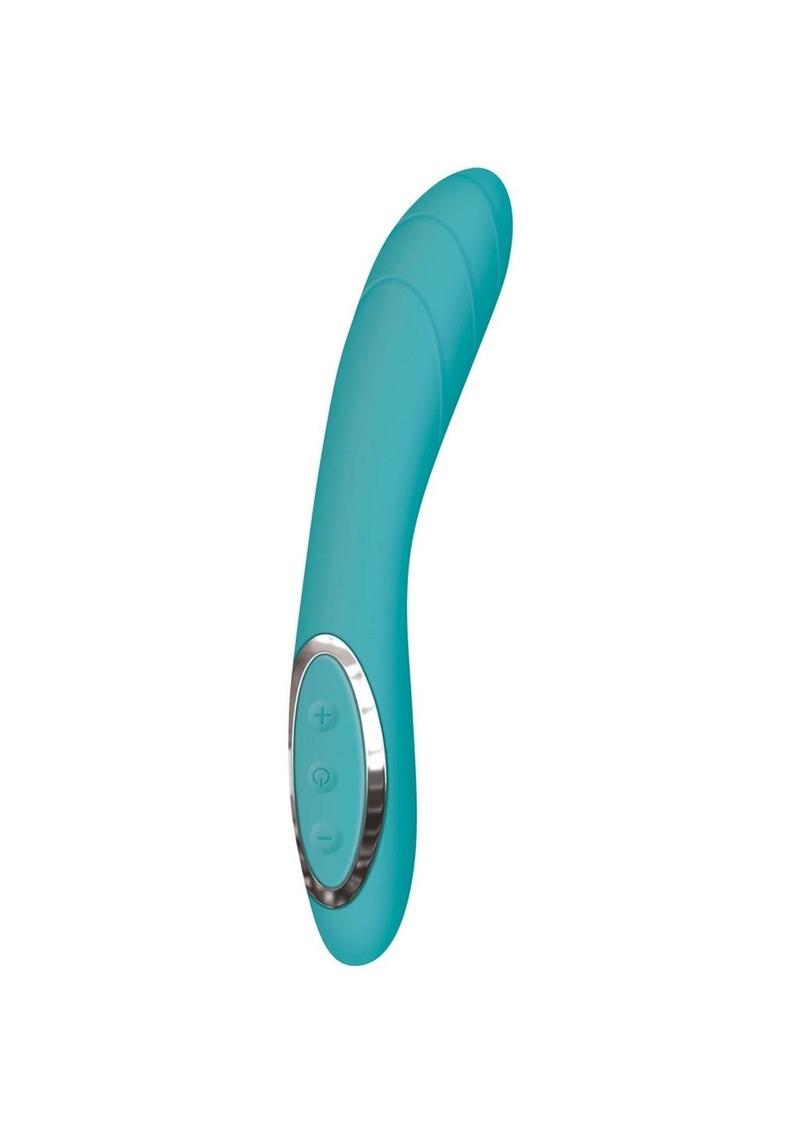 Adam & Eve The G-Gasm Curve Rechargeable Silicone Vibrator - Aqua