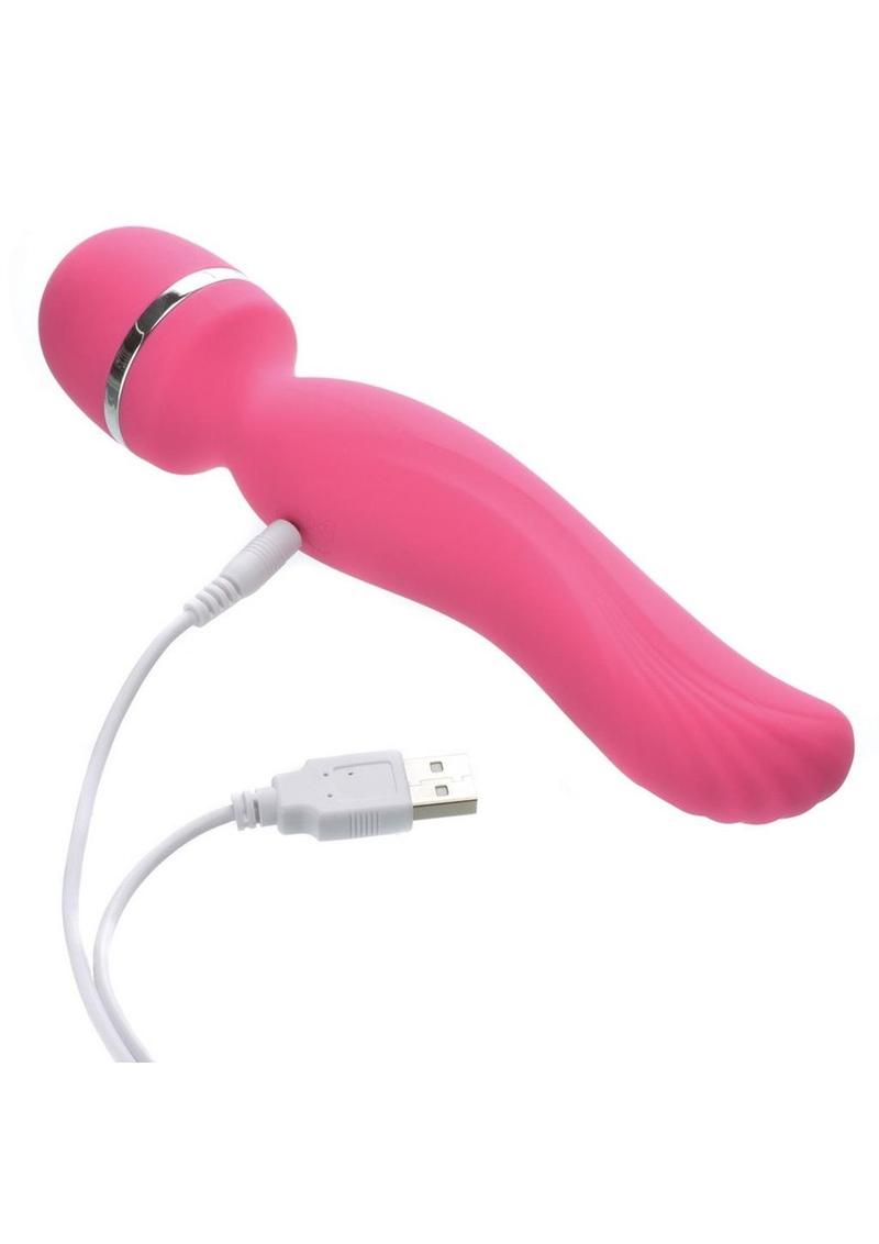 Adam & Eve The Intimate Curves Rechargeable Silicone Wand Massager - Pink