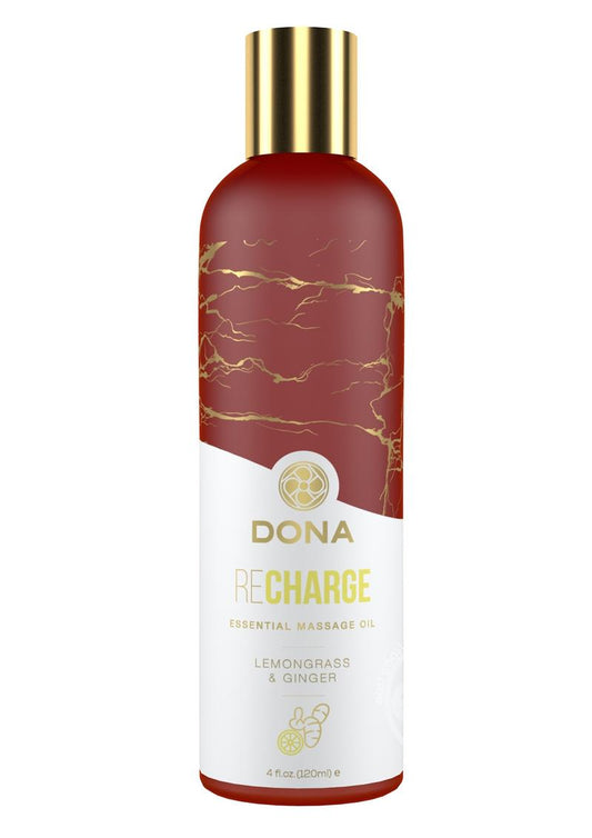 Dona Recharge Vegan Massage Oil Lemongrass & Ginger 4oz