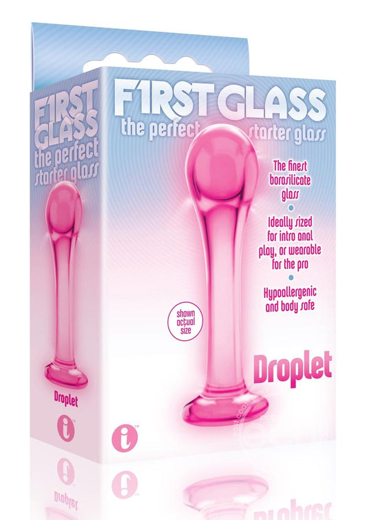 First Glass Droplet Anal & Pussy Stimulator - Pink