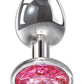 Adam & Eve Pink Gem Aluminum Anal Plug - Medium - Pink