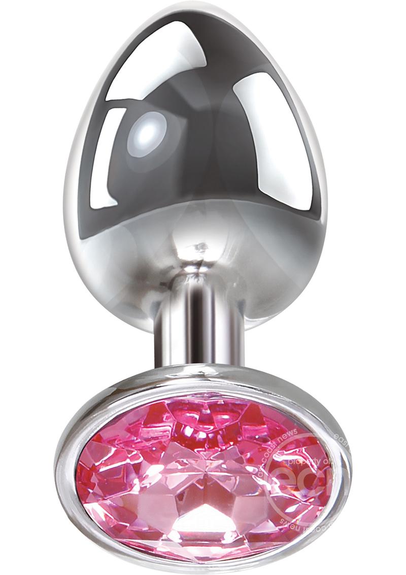 Adam & Eve Pink Gem Aluminum Anal Plug - Large - Pink