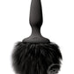 Bunny Tails Mini Silicone Butt Plug - Black Fur - Black