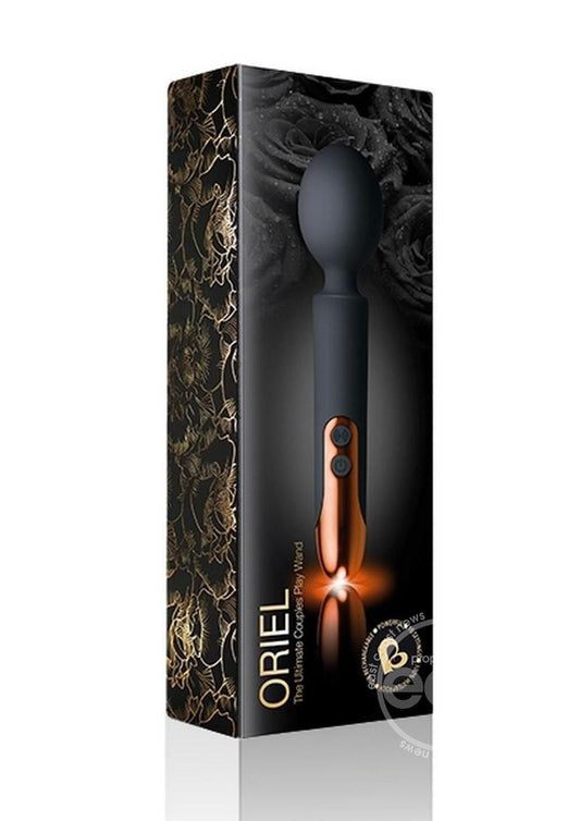 Oriel Rechargeable Silicone Wand Massager - Black