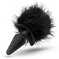 Temptasia Bunny Tail Pom Silicone Butt Plug - Black