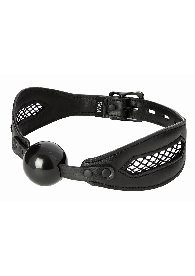 Sex & Mischief Fishnet Ball Gag - Black