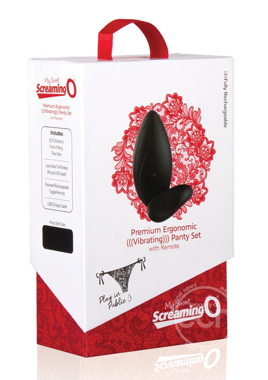 My Secret Premium Ergonomic Panty Vibe Set with Remote Rechargeable Waterproof - Black