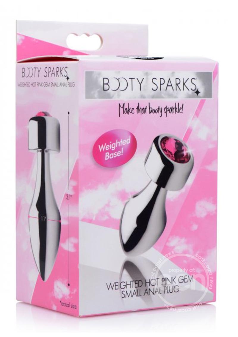 Booty Sparks Weighted Base Aluminum Plug Gem - Small - Pink
