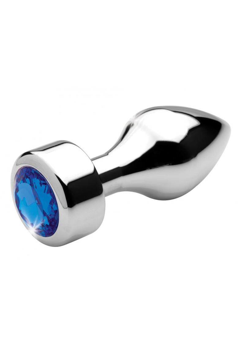 Booty Sparks Weighted Base Aluminum Plug Gem - Medium - Blue
