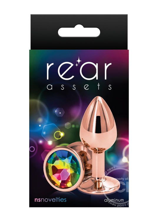 Rear Assets Rose Gold Anal Plug - Small - Rainbow