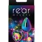 Rear Assets Multicolor Heart Anal Plug - Small - Rainbow