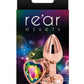 Rear Assets Rose Gold Heart Anal Plug - Small - Rainbow