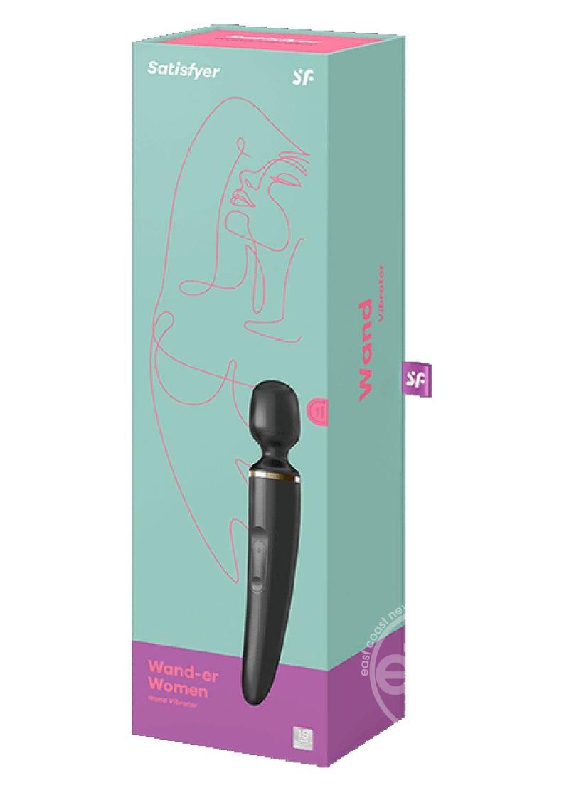 Satisfyer Wand-er Woman USB Rechargeable Silicone Massager 13in - Black/Gold