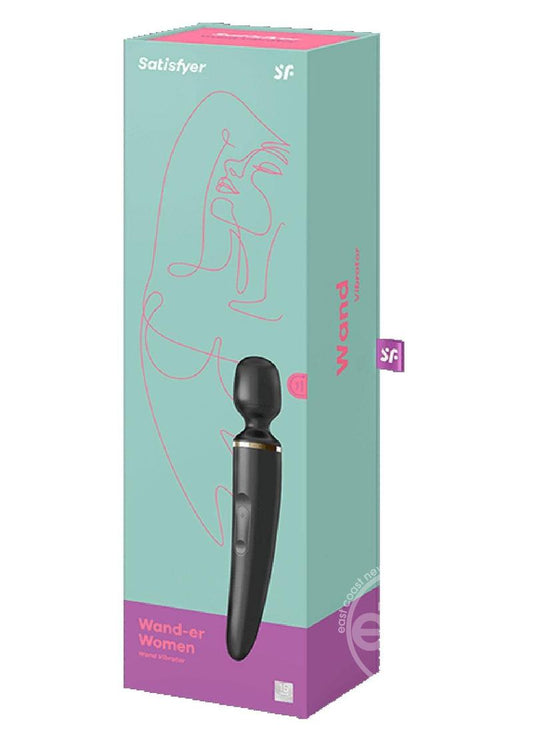 Satisfyer Wand-er Woman USB Rechargeable Silicone Massager 13in - Black/Gold