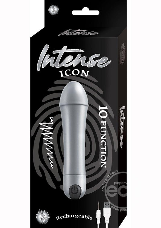 Intense Icon 10 Function Rechargeable Vibrator - Silver