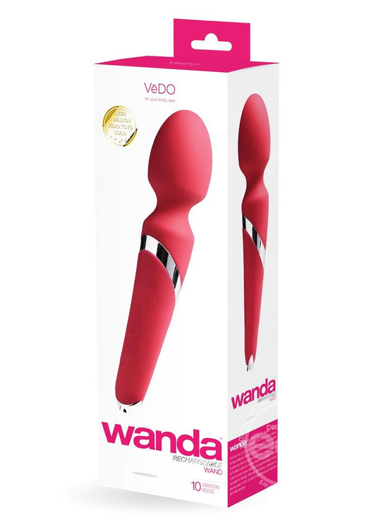 Wandaª Rechargeable Silicone Wand Massager - Foxy Pink
