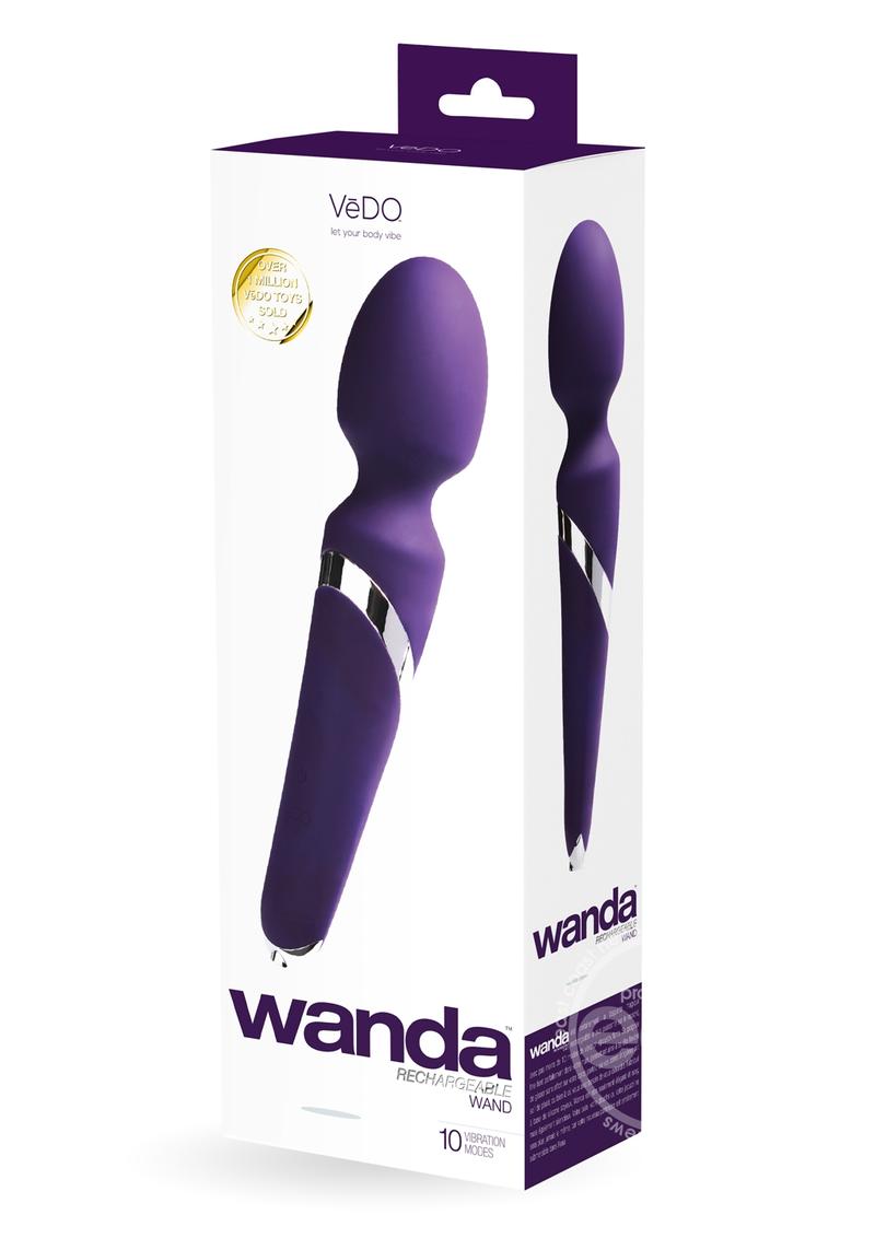 Wandaª Rechargeable Silicone Wand Massager - Deep Purple