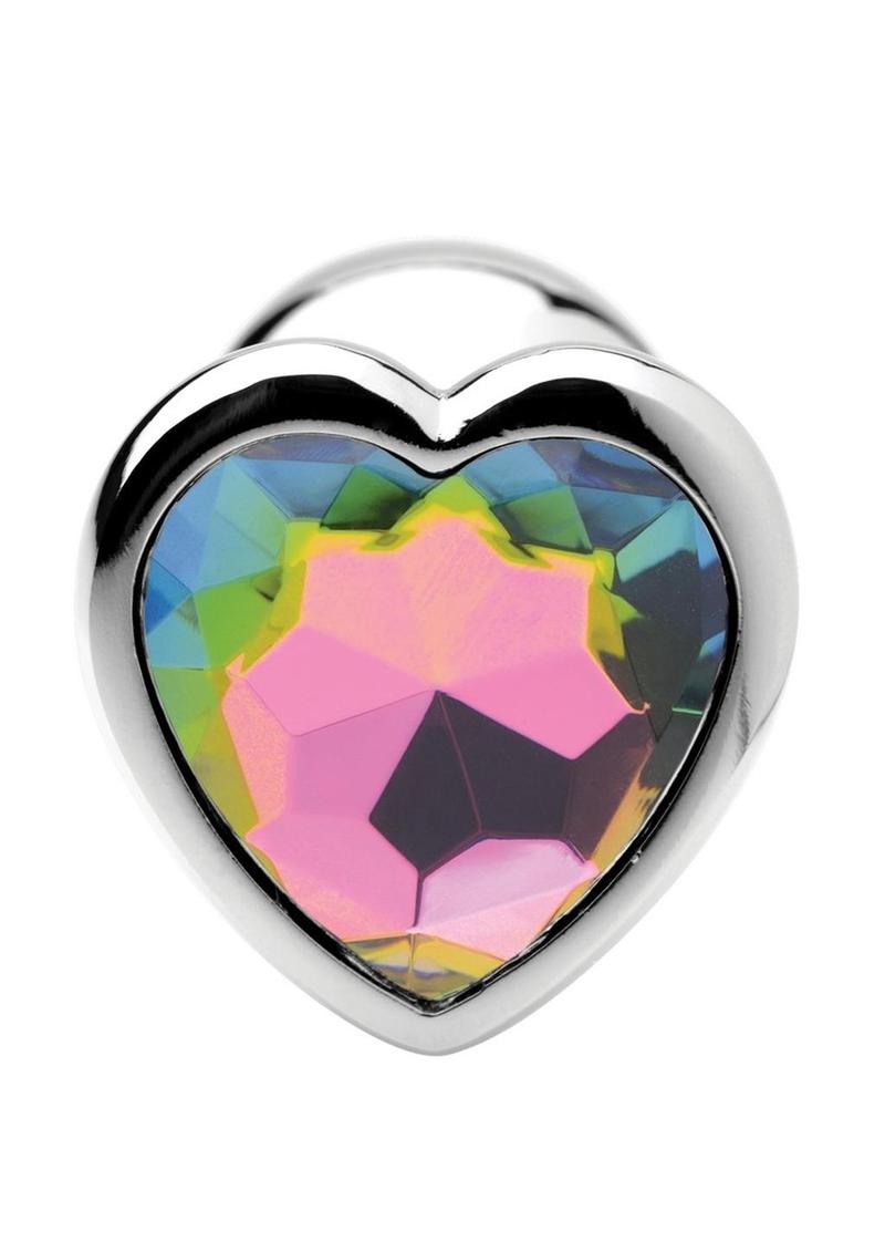 Booty Sparks Rainbow Prism Heart Anal Plug - Small