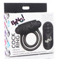 Bang! Silicone Rechargeable Cock Ring and Bullet with Remote Control - Black