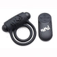 Bang! Silicone Rechargeable Cock Ring and Bullet with Remote Control - Black