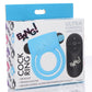 Bang! Silicone Rechargeable Cock Ring and Bullet with Remote Control - Blue