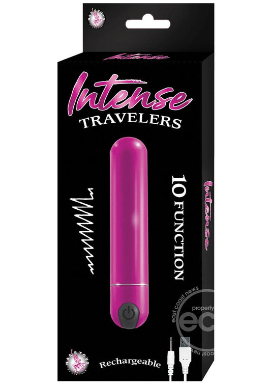 Intense Travelers Aluminum Rechargeable Vibrator - Magenta